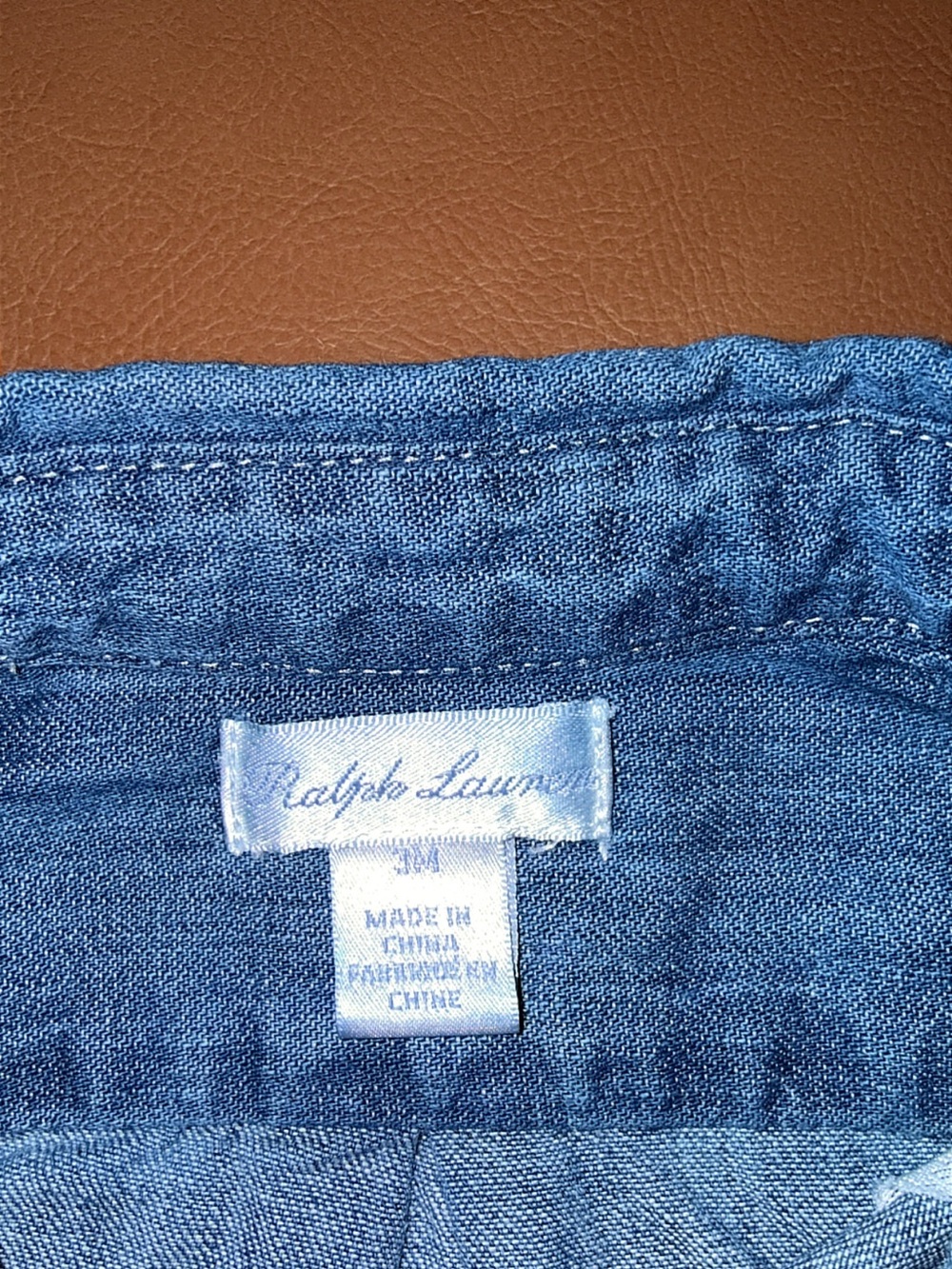 Like New Polo Ralph Lauren Denim Button Down Polo Shirt 3M - Picture 4 of 7